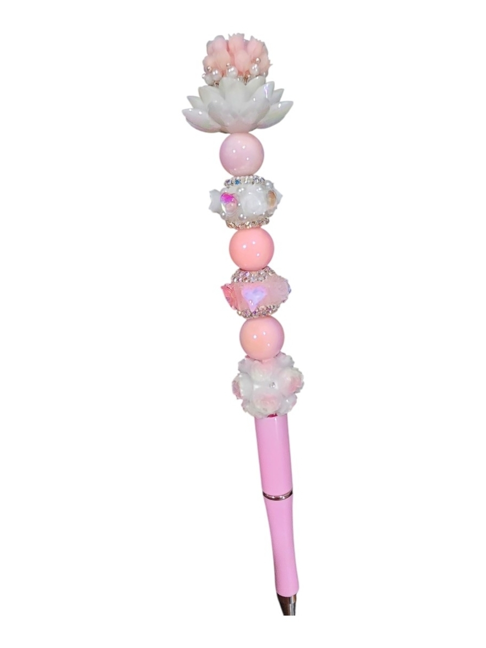 Delicate Pink Beaded Decorative Pen - Home Office Stationery